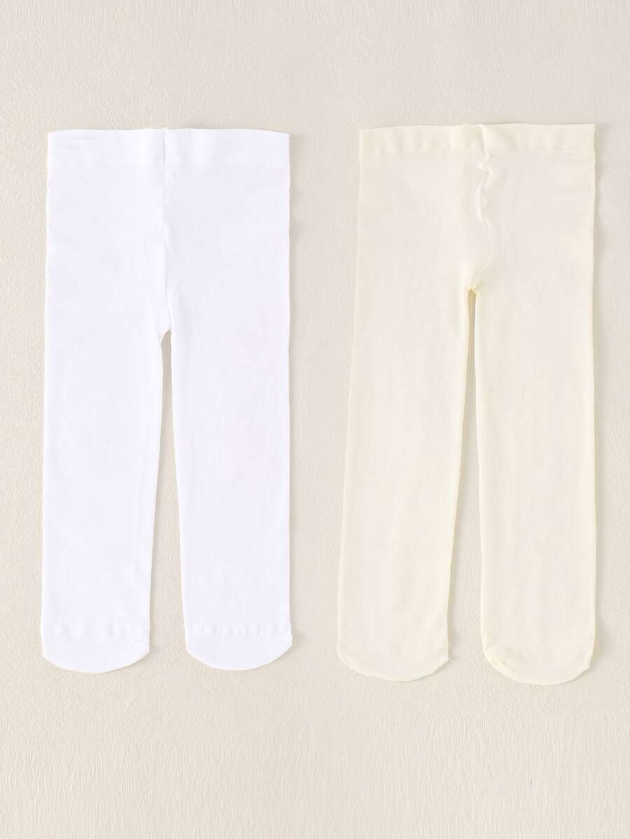 2pairs Baby Plain Tights - Multicolor - View 1