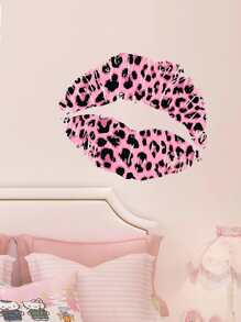豹紋嘴唇印花牆貼 - 粉色 - 查看 2