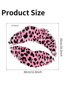 豹紋嘴唇印花牆貼 - 粉色 - 查看 3