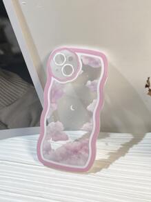 Vỏ điện thoại trong suốt họa tiết mây hồng - Nhiều màu - Xem 3