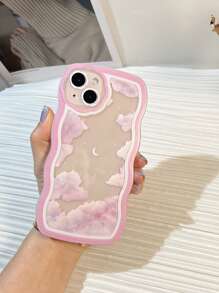 Vỏ điện thoại trong suốt họa tiết mây hồng - Nhiều màu - Xem 4