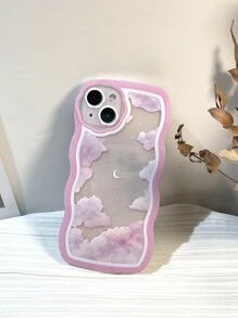 Vỏ điện thoại trong suốt họa tiết mây hồng - Nhiều màu - Xem 5