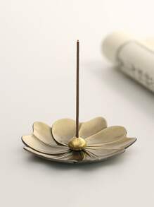 1pc Flower Design Incense Stick Holder - Bronze - View 3