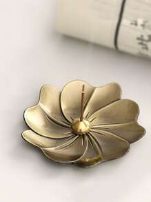 1pc Flower Design Incense Stick Holder - Bronze - View 4