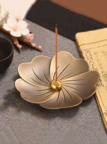 1pc Flower Design Incense Stick Holder - Bronze - View 5