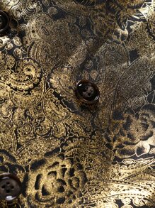 Manfinity AFTRDRK 男士1入組燙金花朵和佩斯利印花馬甲 - 金色 - 查看 4