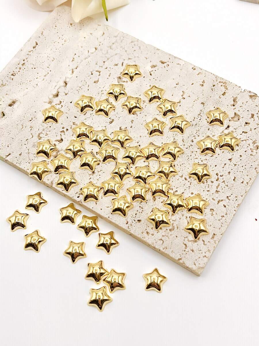 50 piezas Accesorio de pelo con estrella DIY - Dorado - Ver 1