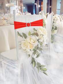 1 pieza Decoración de sillas boda - Rojo - Ver 2