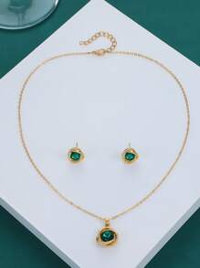 3入組水鑽裝飾首飾套裝