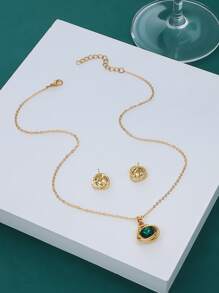 3入組水鑽裝飾首飾套裝