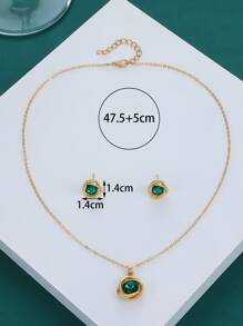 3入組水鑽裝飾首飾套裝