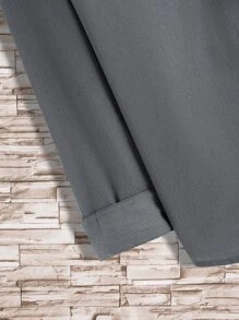 Manfinity Homme 男士前紐扣襯衫不帶T恤 - 灰色 - 查看 4