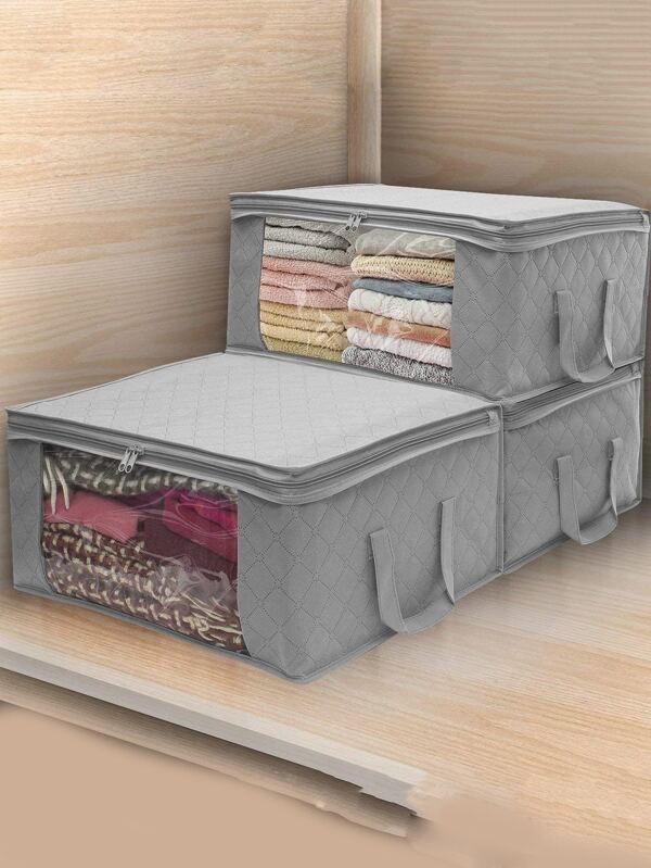 1pc Large Capacity Clothes Storage Bag, Clothes Storage Bin, Closet Fabric Organization SHEIN UK