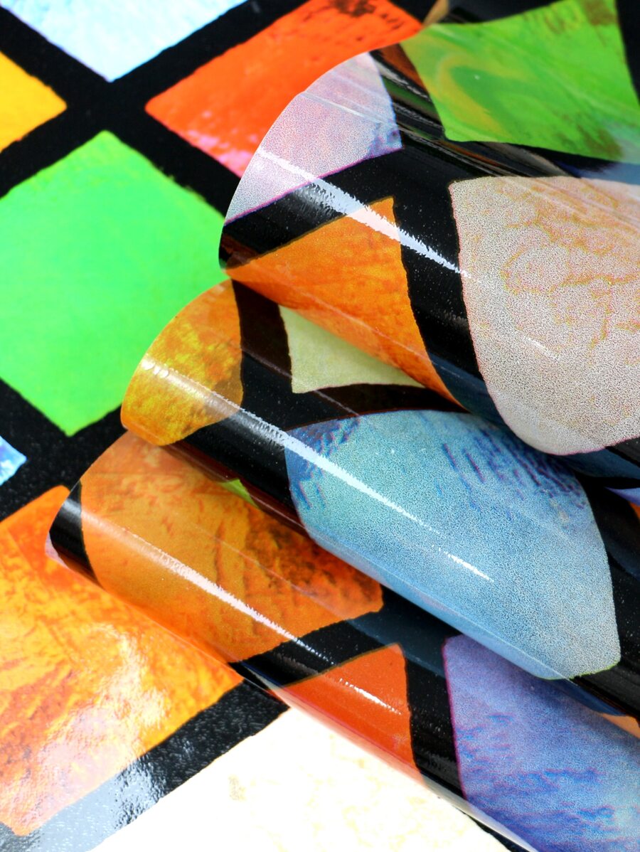 1pc Mô hình hình học Phim trang trí cửa sổ - Nhiều màu - Xem 1