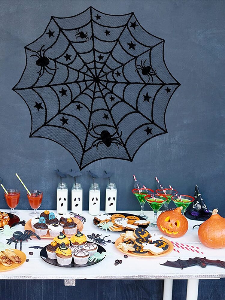 Set Decorazioni di Halloween Ragnatela di pizzo nero