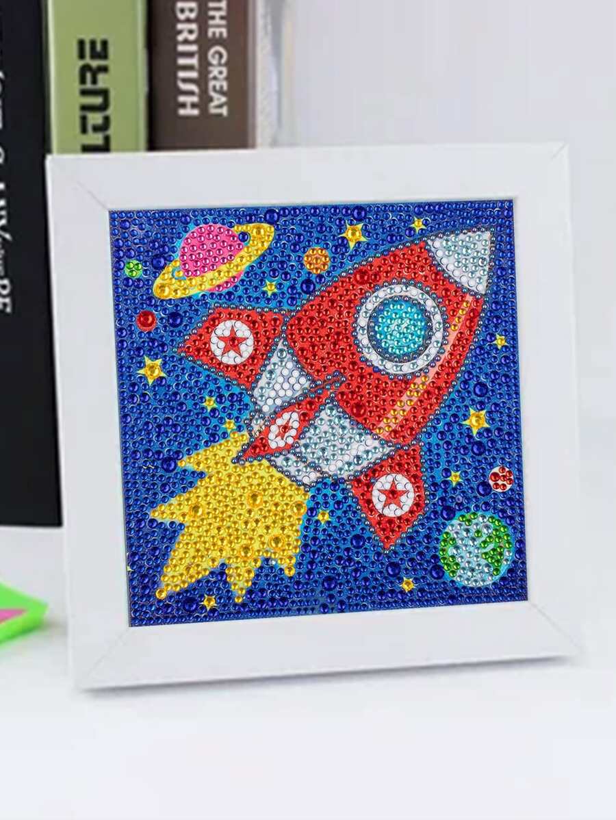 Rocket Print DIY Diamond Painting Without Frame - Multicolor - View 1