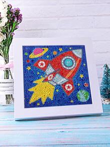 Rocket Print DIY Diamond Painting Without Frame - Multicolor - View 4