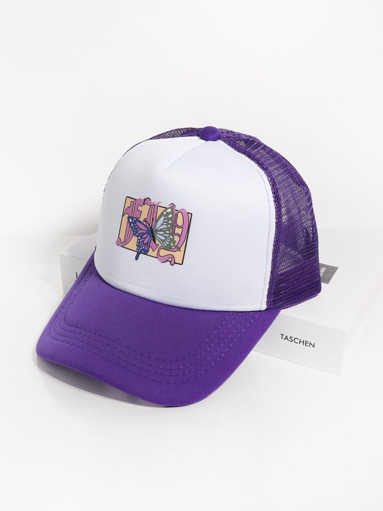 Chapeau de camionneur à imprimé papillon - Multicolore - Voir 1