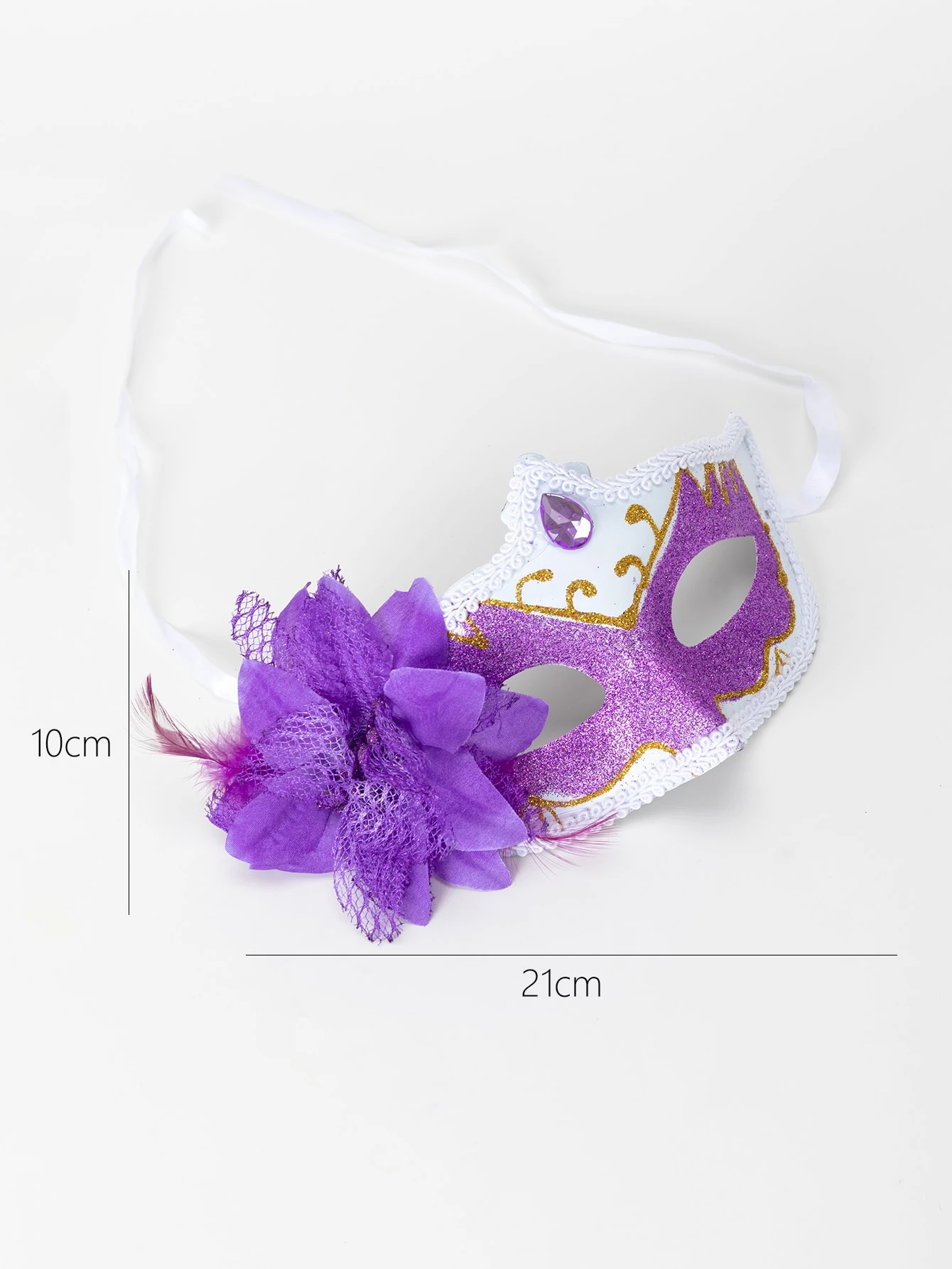 Máscara de ojo disfraz con diseño de flor Multicolor Yaxa Store