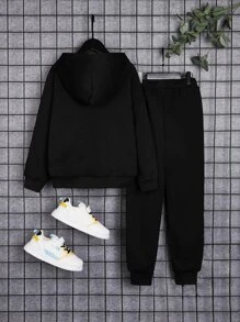 SHEIN EZwear Bộ thời trang Plus Size Hoạt hình Giải trí - màu đen - Xem 7