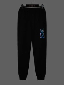 SHEIN EZwear Bộ thời trang Plus Size Hoạt hình Giải trí - màu đen - Xem 2