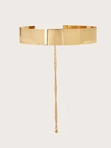 4厘米优雅简约金色女士腰链，适合日常佩戴、派对、度假、送礼、工作、婚礼、婚纱等场合，也是时尚配饰的理想之选。 - 金色 - 查看 3