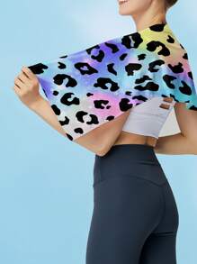 1pc Leopard Print Sport Towel - Multicolor - View 1