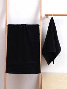 1入組素色毛巾 - 黑色 - 查看 5