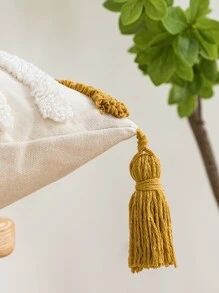 1入組簇絨流蘇裝飾靠墊套不附帶墊芯 - 彩色 - 查看 2