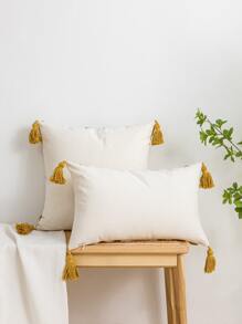 1入組簇絨流蘇裝飾靠墊套不附帶墊芯 - 彩色 - 查看 4