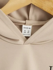 SHEIN 男孩字母和圖形連帽衫