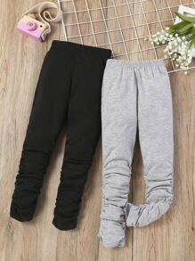SHEIN Young Girl 2pcs Stacked Pants