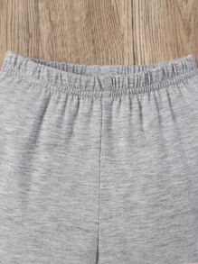 SHEIN Young Girl 2pcs Stacked Pants