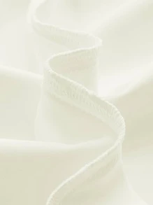 SHEIN MOD Solid Deep V Neck Knotted Shoulder Ruched Satin Dress