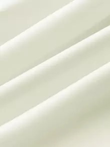 SHEIN MOD Solid Deep V Neck Knotted Shoulder Ruched Satin Dress