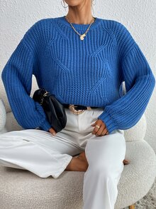 Jersey de cuello redondo de hombros caídos