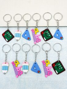 12pcs Student Stationery Keychain Casual - Multicolor - View 1