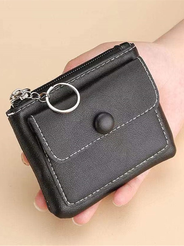 Snap Button Flap Coin Purse Lightweight,Fashion Money For Anniversary,For Birthday Gift,For Gift White-Collar Workers,For Male,For Female