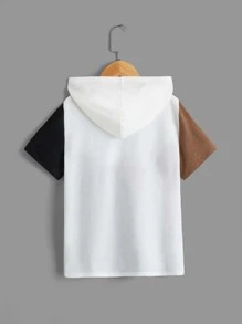 SHEIN Leap Crew Áo hoodie phối màu in chữ dành cho bé trai tuổi teen, đơn giản, thoải mái, phù hợp mặc hàng ngày vào mùa hè. - Nhiều màu - Xem 2