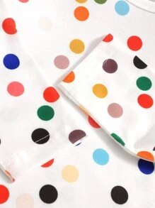 Toddler Girls Polka Dot Ruffle Trim Tee - White - View 4