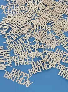 50pcs/Set Gold/Pink/Purple/Black/Colorful/Iridescent/Fuchsia "Happy Birthday" Letter Confetti For Birthday Party Decoration - Gold - View 1