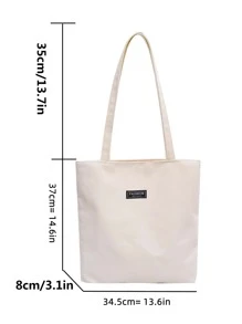 便携式女士手提包，非常适合商务、工作、通勤、高中，便携，适合少女和大学女生，非常适合办公室、大学、小学、初中、工作、体育场、运动，轻便耐用的大容量单肩包，秋冬季节通用，适合返校和旅行 - 米色 - 查看 5