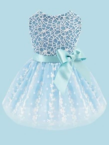 蝴蝶结装饰宠物礼服，适合小型犬参加婚礼、生日和派对。