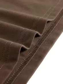 Men Cartoon & Slogan Graphic Tee - Coffee Brown - View 3