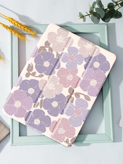 雏菊花保护壳适用于 iPad Air4/5 10.9 英寸，适用于三星 Galaxy Tab S7/S8/S9 12.4 英寸、Tab 11 保护套，带笔架，支持自动睡眠/唤醒盖