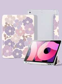 雏菊花保护壳适用于 iPad Air4/5 10.9 英寸，适用于三星 Galaxy Tab S7/S8/S9 12.4 英寸、Tab 11 保护套，带笔架，支持自动睡眠/唤醒盖