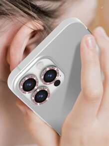 Protector de lente de cámara con purpurina de 3 piezas compatible con iPhone 15/15Pro/15Plus/15Promax