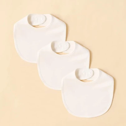 3入組嬰兒素色圍兜