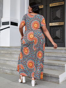 DEARCASE Plus Mandala Print A-line Dress - Multicolor - View 2