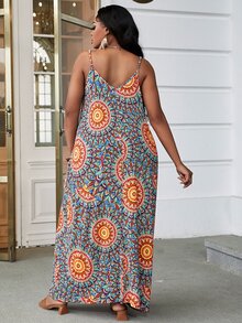 DEARCASE Plus Mandala Print Cami Dress - Multicolor - View 2
